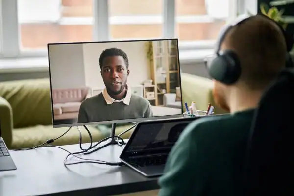 Man attending online mediation Hythe MIAMS session